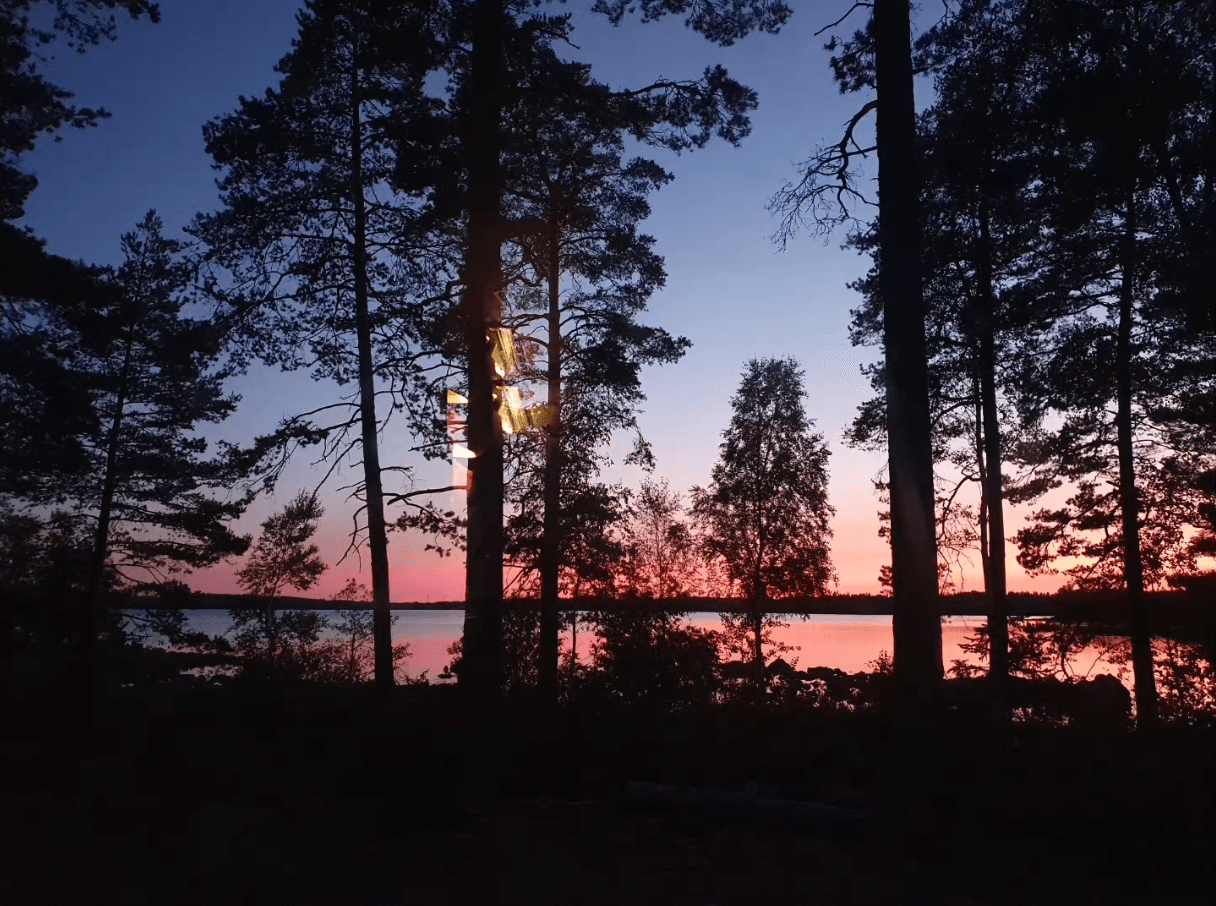 Landschaft bei Nacht am See